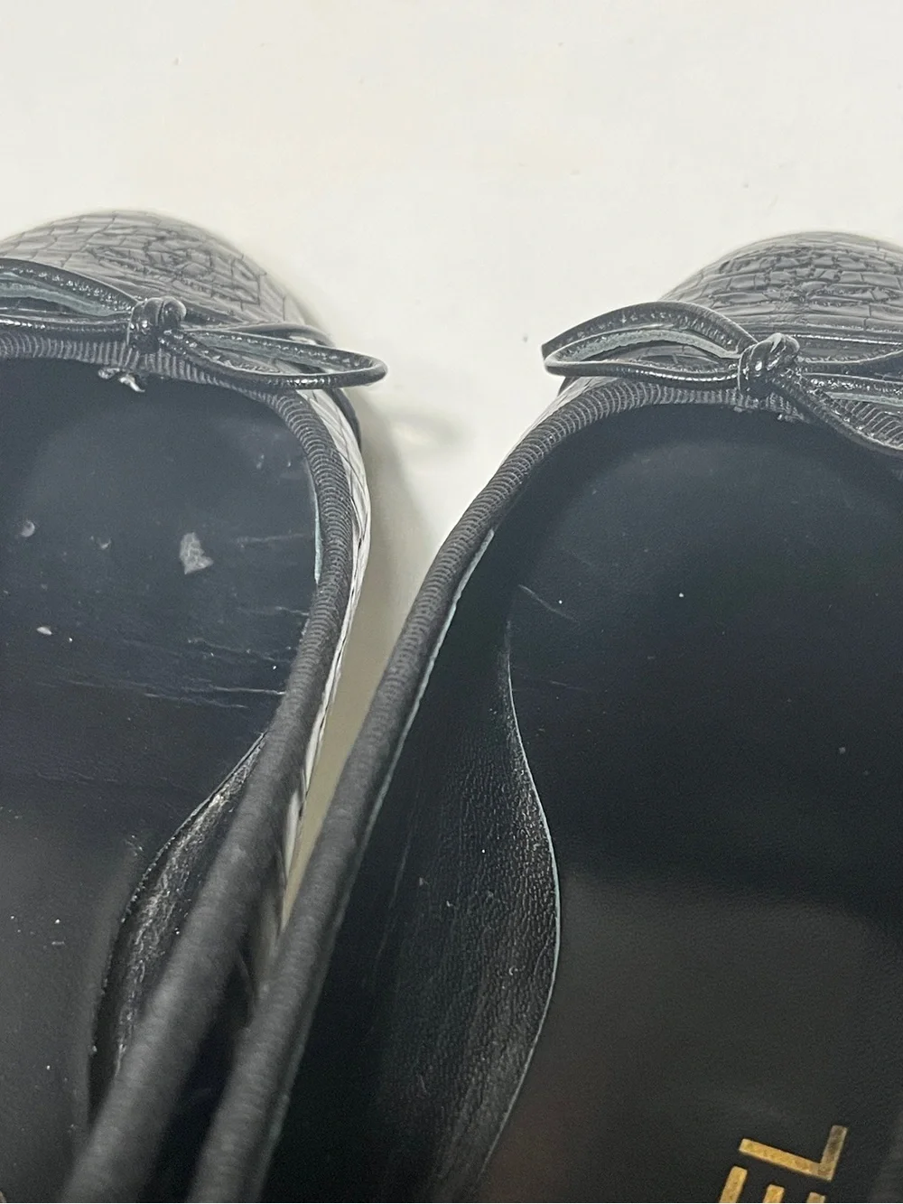 Chanel Black Exotic Crocodile Leather Ballet Flats